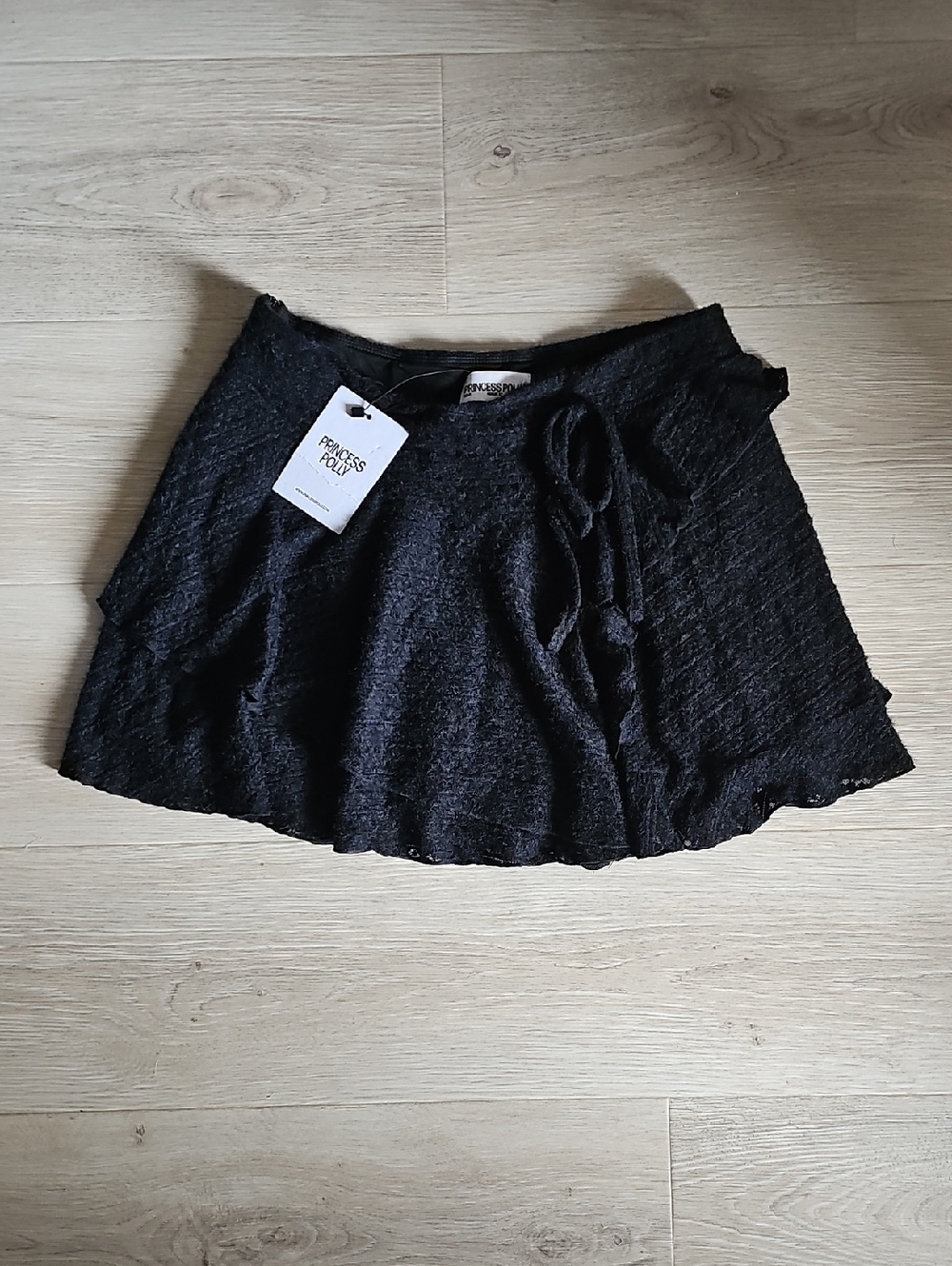 Princess Polly Black Textured Mini Skirt